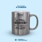 TAZA ESPEJO PLATEADO DE 11 OZ